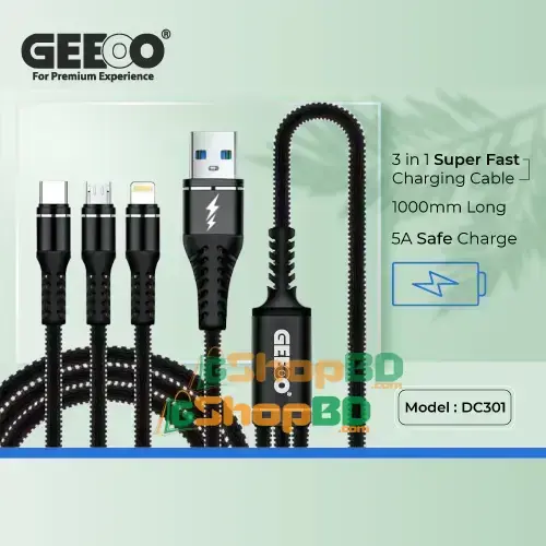 Geeoo DC-301 3in1 Long Data Cable