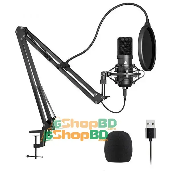 MAONO AU-A04 USB Microphone Combo Setup, Plug & Play USB Cardioid Podcast Condenser Microphone