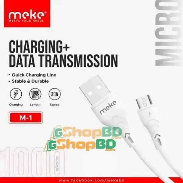 Meke M1 Micro USB Charging Data Cable